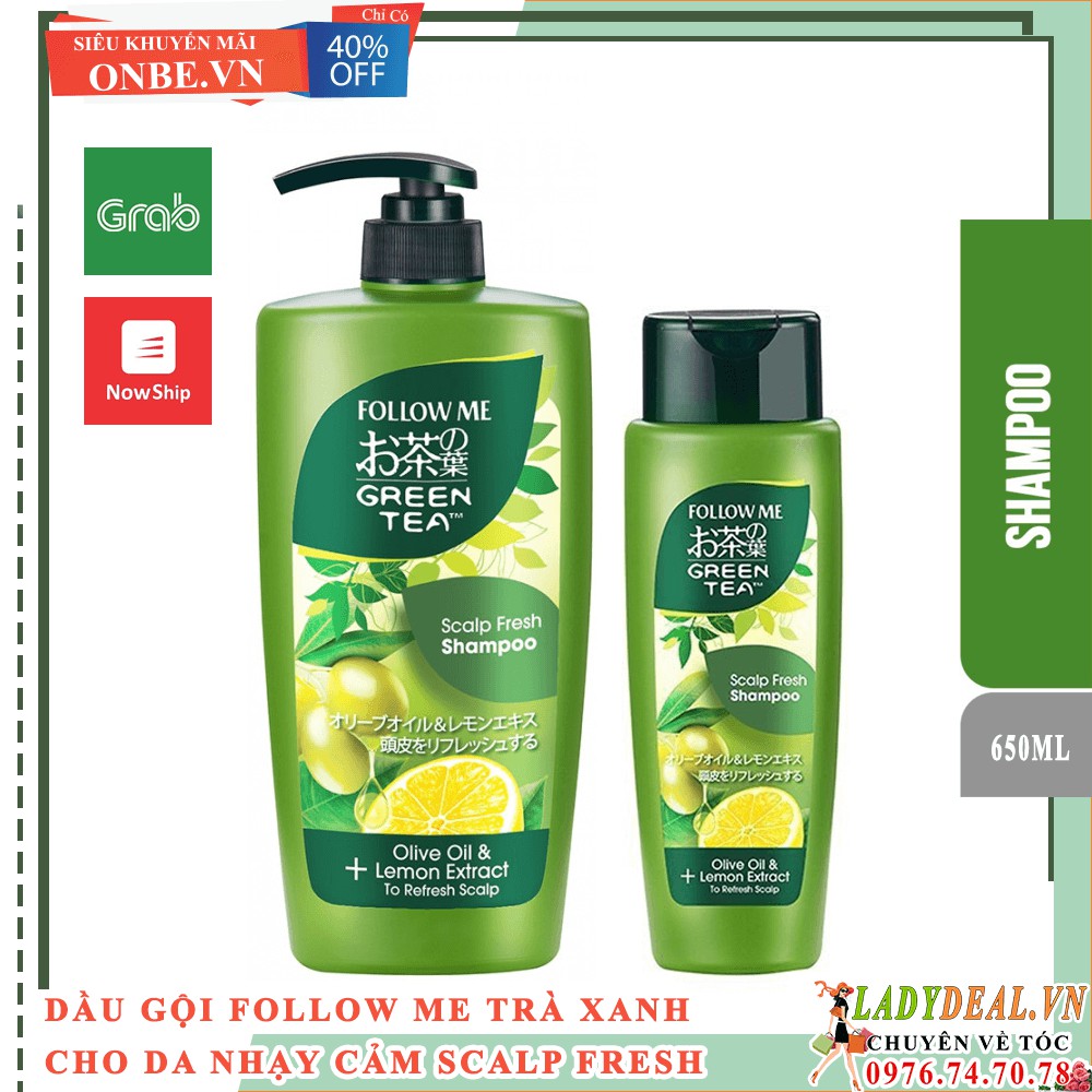 Dầu Gội Đầu cho tóc dầu, da đầu nhờn Trà Xanh Thế Hệ Mới Follow Me Scalp Fresh | Ladydeal.vn