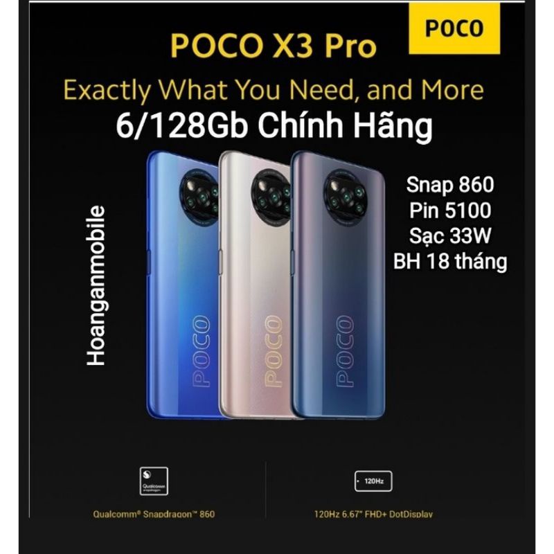 ĐIỆN THOẠI XIAOMI POCO X3 PRO 8/256GB CHÍNH HÃNG