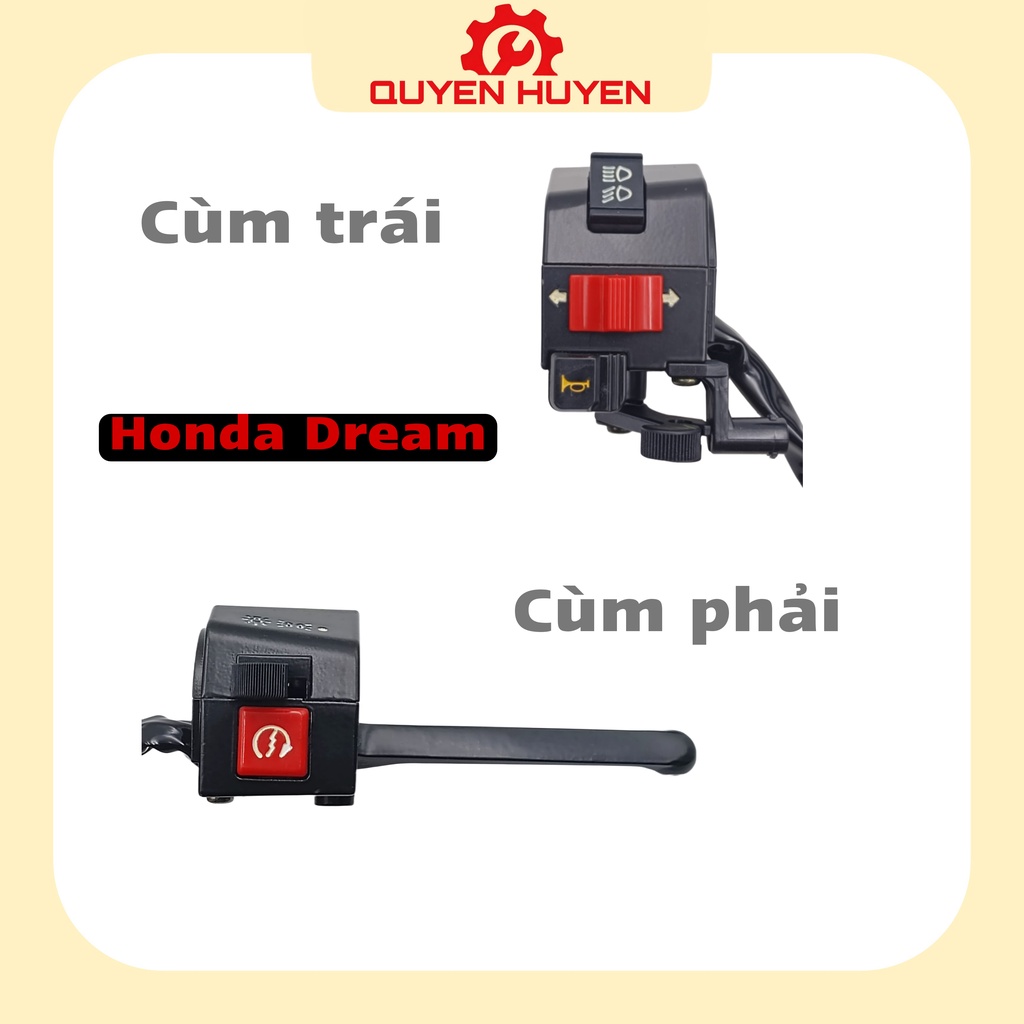 Cùm công tắc xe máy Super Dream - Bộ củ công tắc Trái / Phải