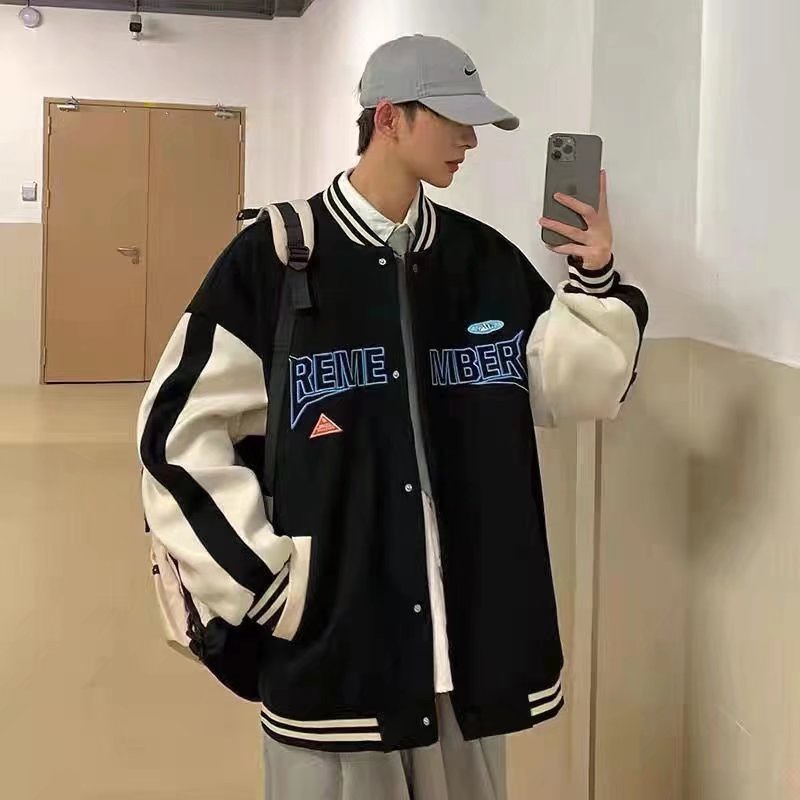 Áo khoác bóng chày nam In Chữ Thời Trang varsity jacket Cao Cấp phong cách Hàn Quốc baseball jacket unisex from rộng áo khoác bomber