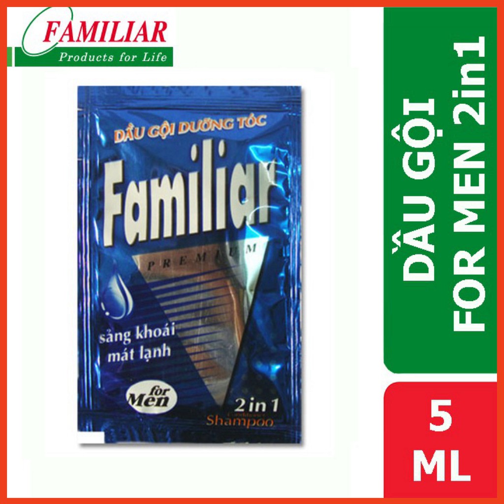 Familiar -  Combo 5 dầu gội dưỡng tóc cho Nam Xanh dương - Dạng gói 5 ml  - Store Hàng Việt Mỹ Phẩm Gia Đình