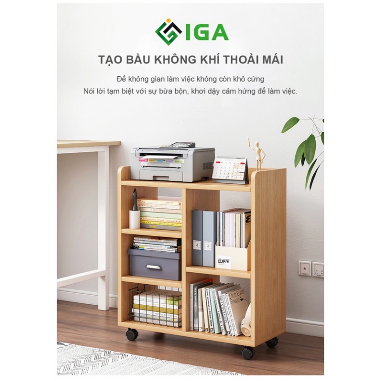 Kệ Đa Năng Lưu Trữ Tiện Dụng, Giá Sách Có Bánh Xe Di Động Thông Minh - GP173