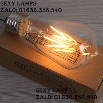 (ST64_8W_TTT) BÓNG LED EDISON THỦY TINH  ST64 8W THỦY TINH TRẮNG