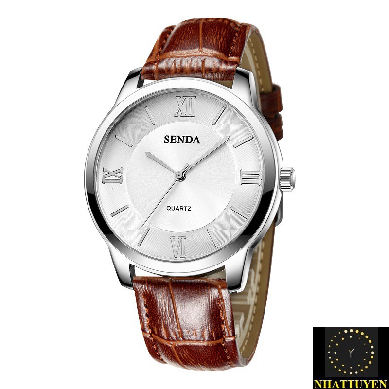 [ xả kho ]  ĐỒNG HỒ NAM SENDA 8195 MẶT TRÒN,DÂY DA CHÍNH HÃNG