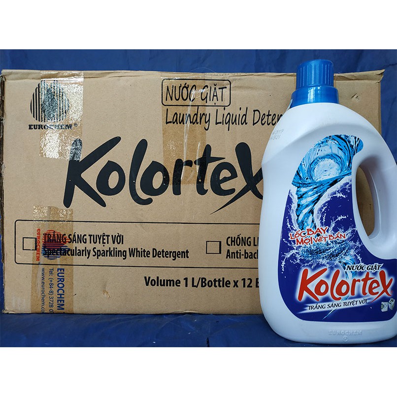 Nước Giặt Kolortex Đậm Đặc - Thùng 12 Chai/1L