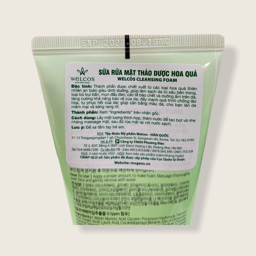 Sữa rửa mặt nha đam cho da dầu, da mụn, da nhay cảm chính hãng hàn quốc cs98