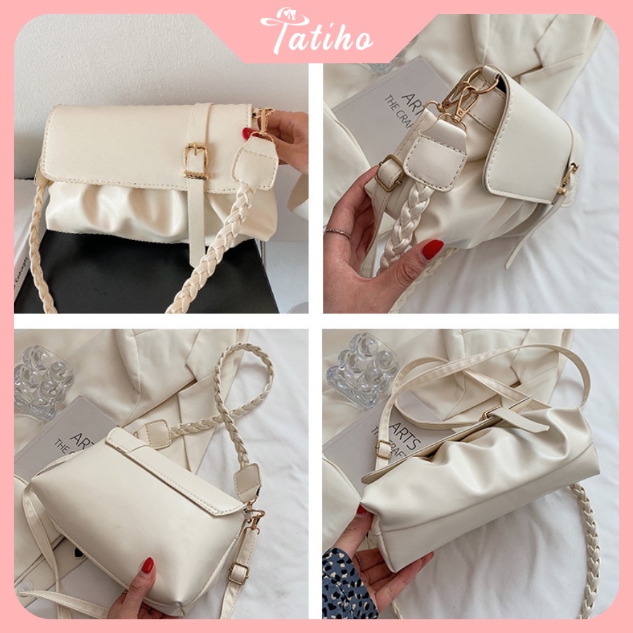 Túi Xách Đeo Chéo (Túi Xách Nữ) Phối Nhúng Bèo Xếp Ly Phong Cách Thời Trang Hiện Đại - Tatiho - Mã TUI61