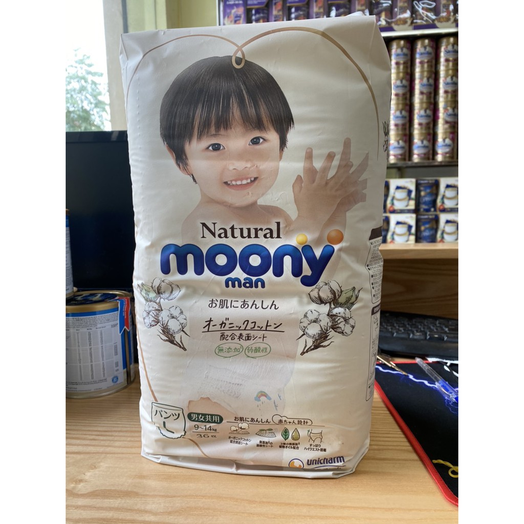 Tã quần Moony Natural hàng nội địa đủ size NB63 S58 M46 L38 xl32