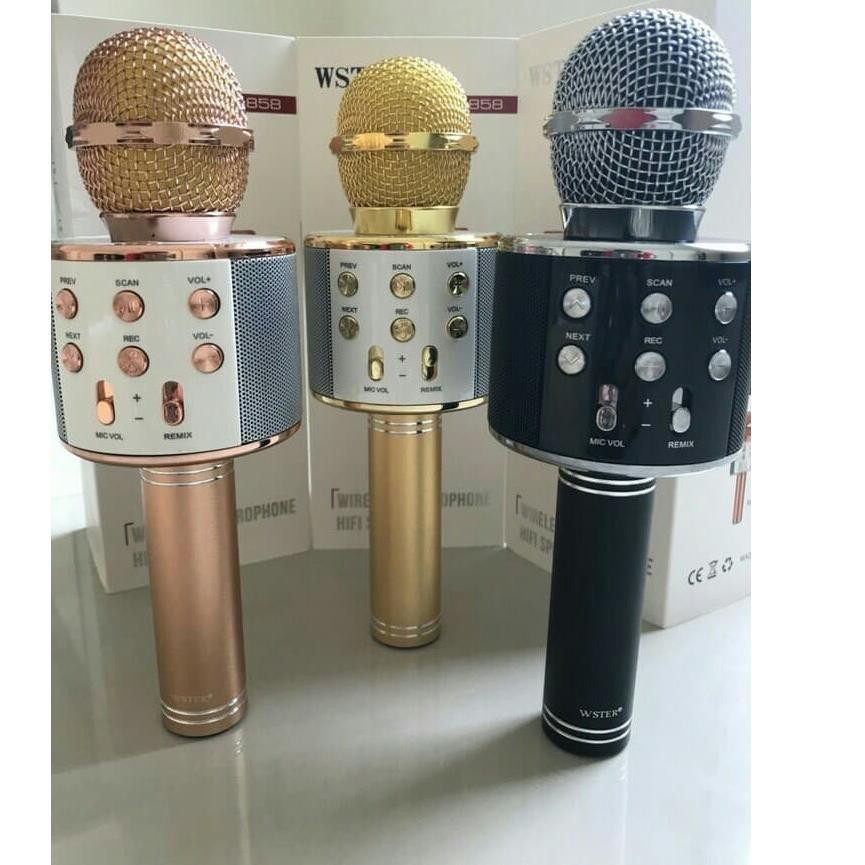 Micro Hát Karaoke Wster Ws 858 Bluetooth Không Dây Ws 858 Ori 9g