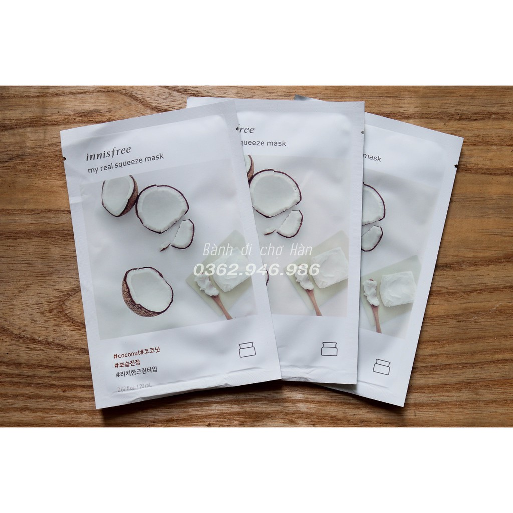 Mặt Nạ Giấy Innisfree My Real Squeeze Mask Hoa Hồng Rose Cấp Ẩm Làm Sáng Da