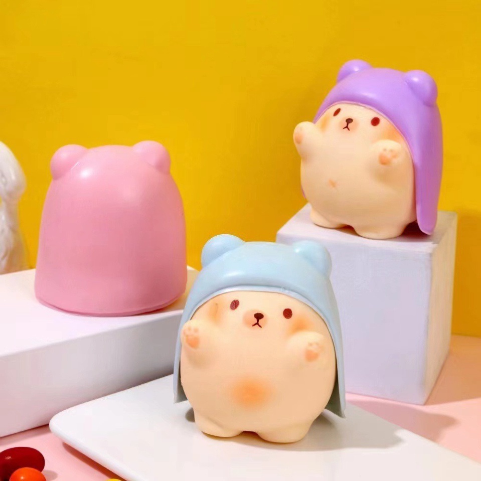 Gấu Mặc Áo Choàng Squishy đồ chơi bóp giải nén giải tỏa căng thẳng mềm mịn đáng yêu
