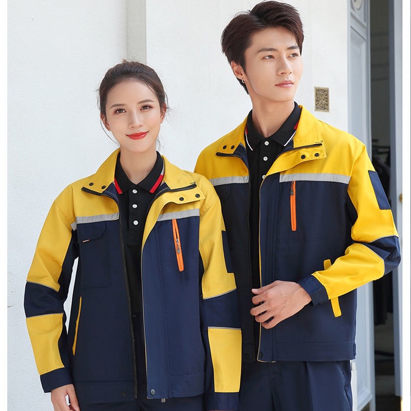 Bộ quần áo lao động phản quang phong cách xuân thu chất lượng cao cho nam nữ