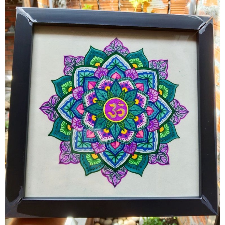 Tranh Mandala Chữ OM - 20x20cm