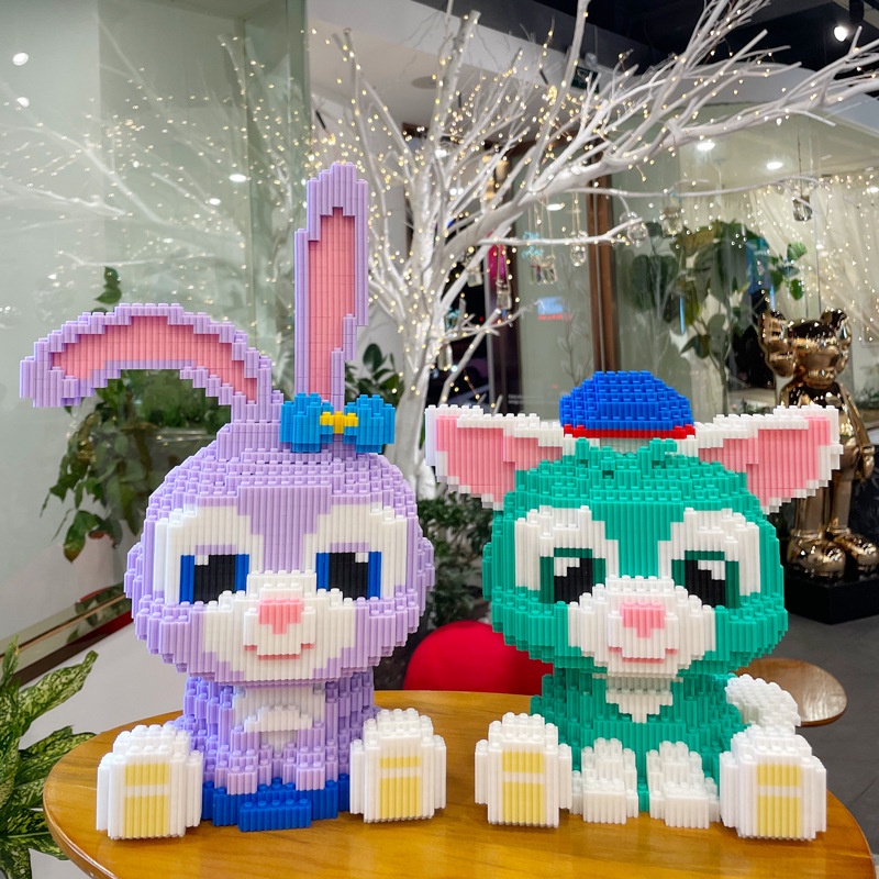 LEGO Xếp hình lắp ráp cỡ lớn 25-36cm thỏ tím stella lou nhân vật 3D