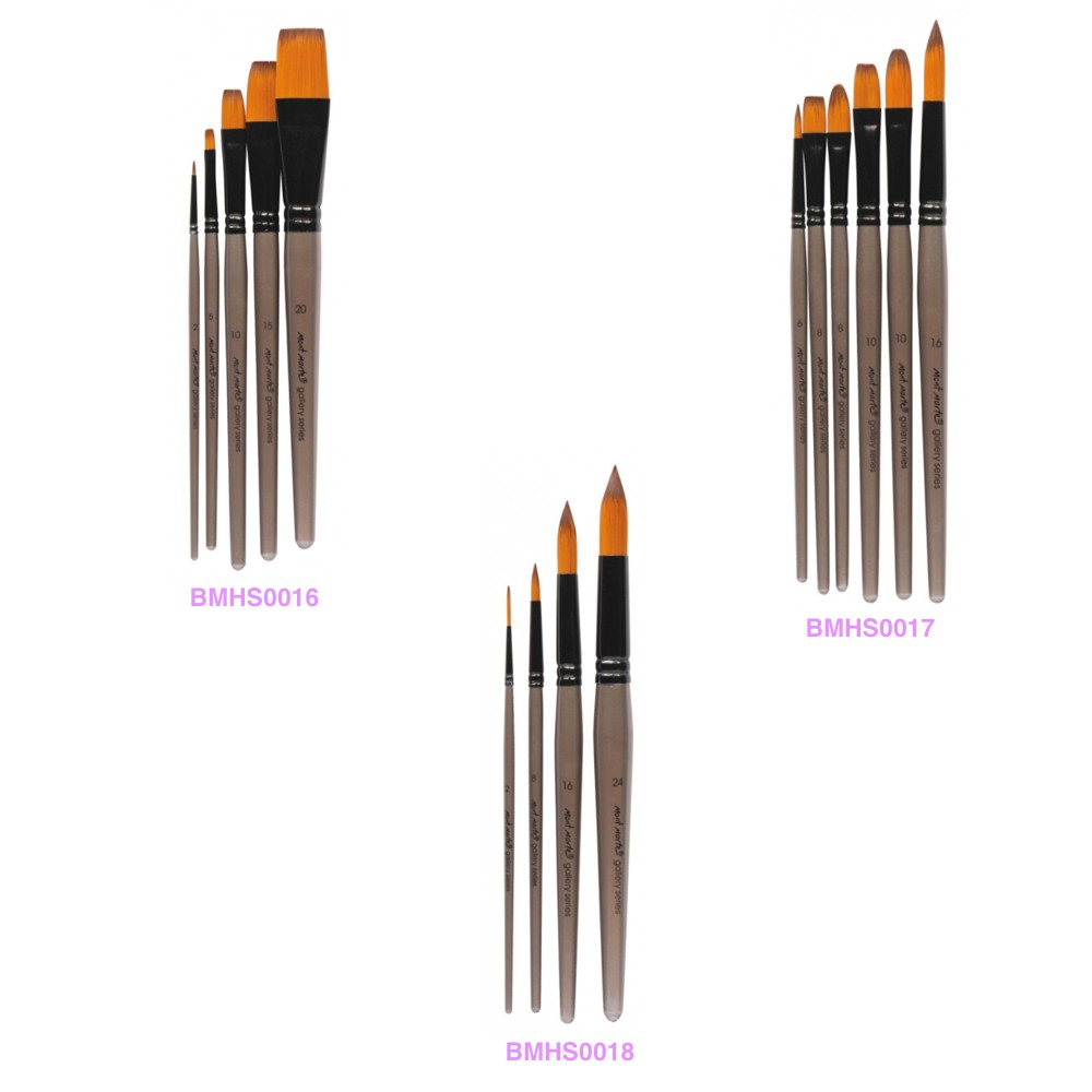 Set Bộ cọ vẽ Acrylic Mont Marte Gallery Series Brush - cọ thân xám