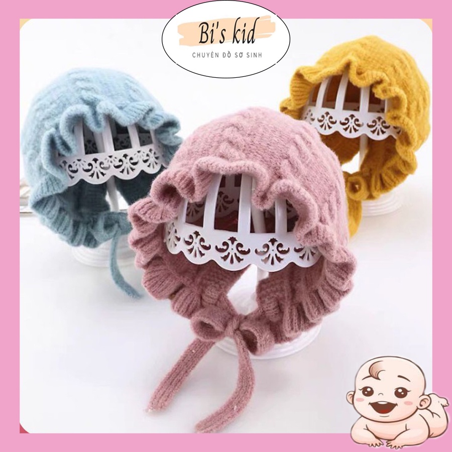MŨ LEN TAI BÈO CÓ DÂY HÀNG ĐẸP