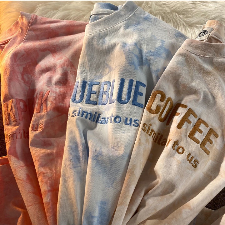 Áo Thun Tay Ngắn Dáng Rộng Thêu Chữ Phong Cách Mới Thời Trang Mùa Hè Cho Cặp Đôi 2022