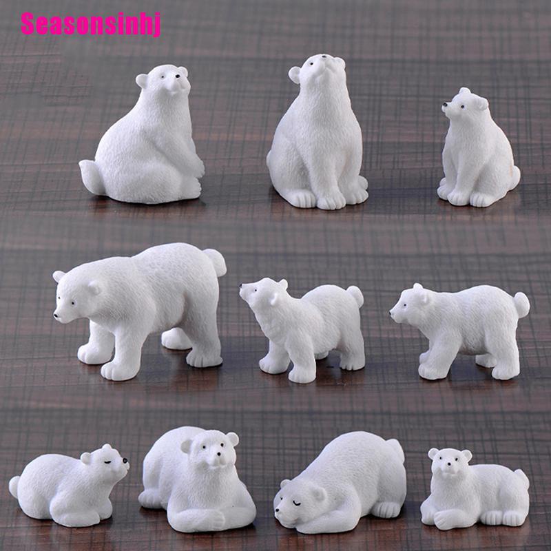 【Seasonsinhj】polar bear Mini Miniature Fairy Garden Ornament Decor Pot Craft Ac