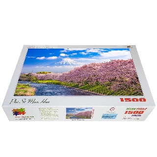 Tranh xếp hình 1500 mảnh Minh Châu - Phú Sĩ mùa hoa
