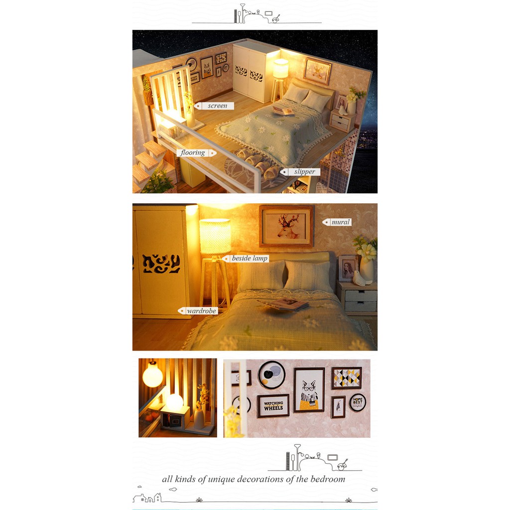 Mô Hình Lắp Ghép Nhà Gỗ DIY: Waiting For The Time L020