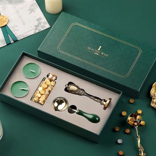 Hộp đóng dấu thìa cổ điển với niêm phong hạt sáp nến Thủ công đóng gói đám cưới, Quà tặng tự làm