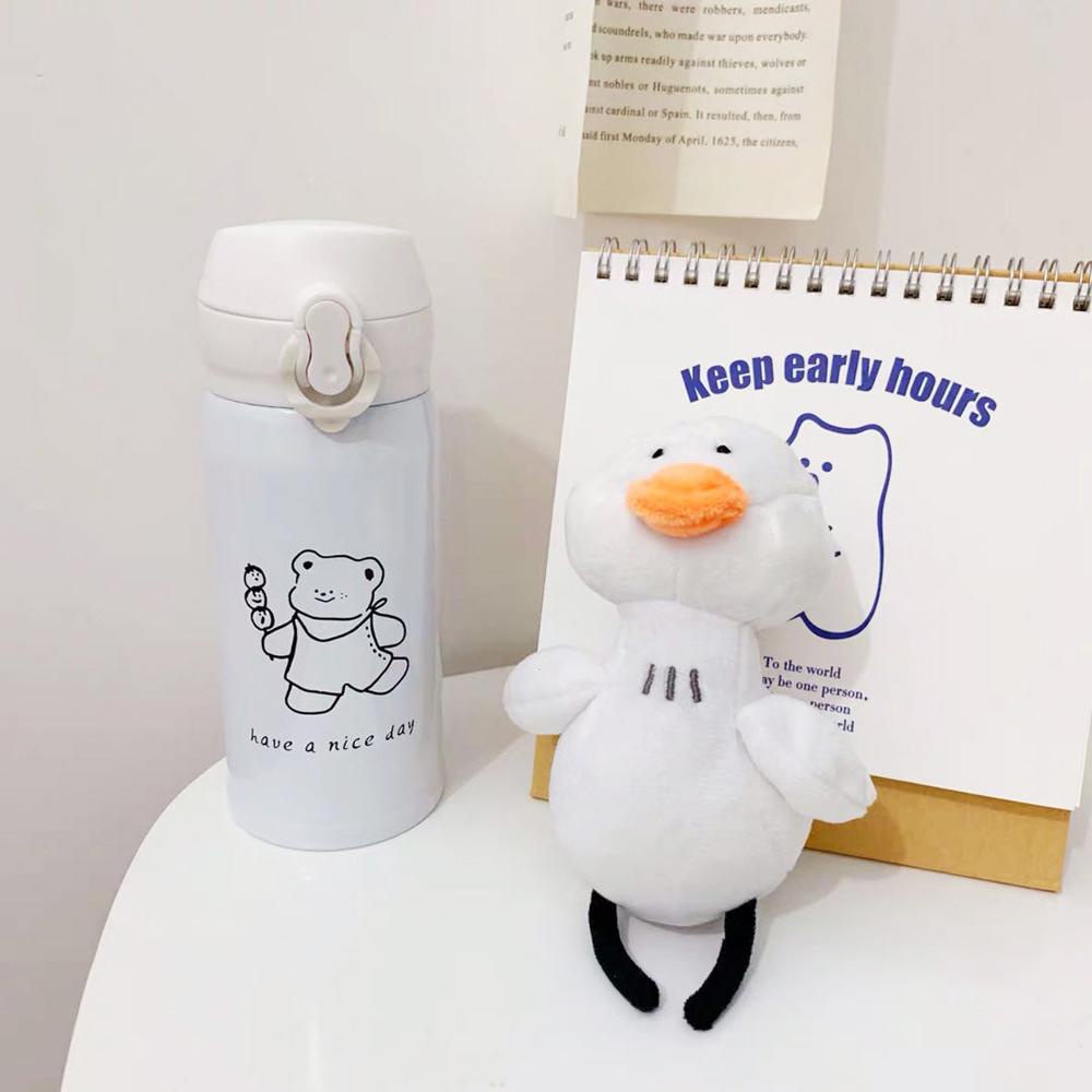 LANFY Móc Khóa Hình Vịt Nhồi Bông Dễ Thương Giá Đỡ
