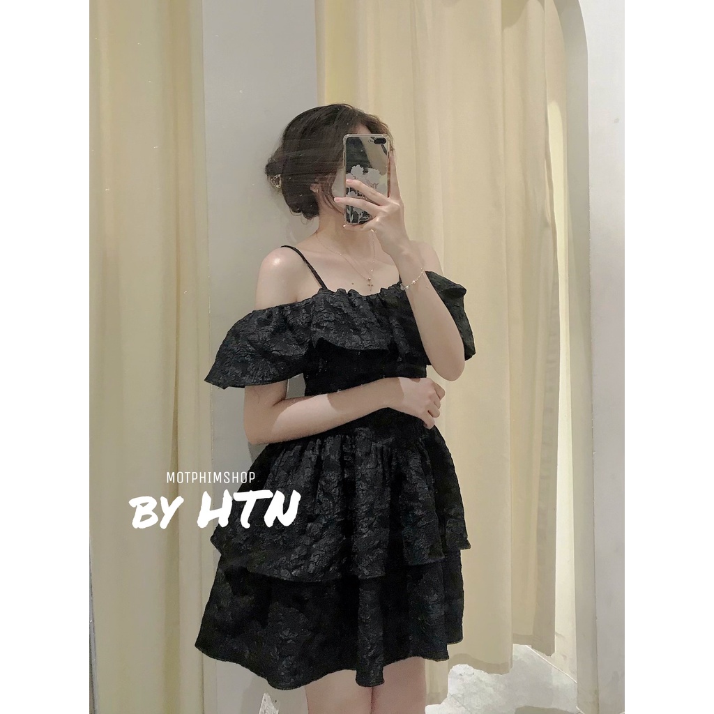 Đầm trễ vai xòe hai tầng, váy xòe YINA DRESS