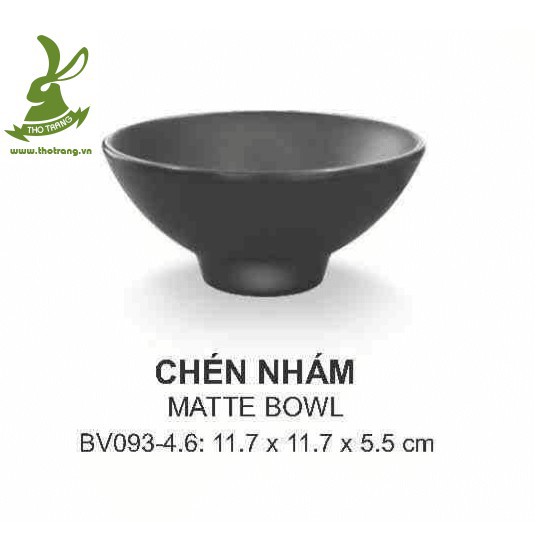 [Cam Kết Chính Hãng] Chén Ăn Cơm Trơn Màu Đen Nhám Kiểu Hàn Quốc Nướng BBQ 11.7*5.5cm Srithai Superware BV093-4.6 - Hot