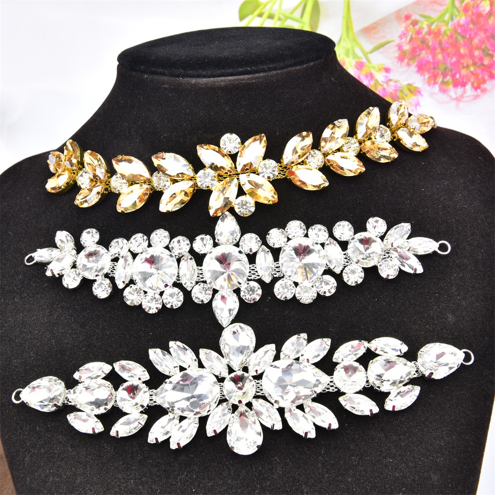 Kính Đá Pha Lê Trong Suốt Đính Đá Hình Hoa Xinh Xắn Trang Trí Quần Áo/ Thắt Lưng