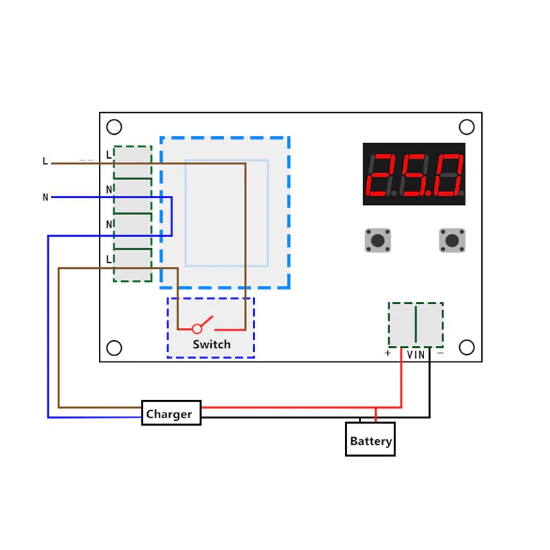 Bảng Mạch Công Tắc Sạc Pin Lithium Xh-m602 Bảo Vệ Công Tắc Điều Khiển Kỹ Thuật Số