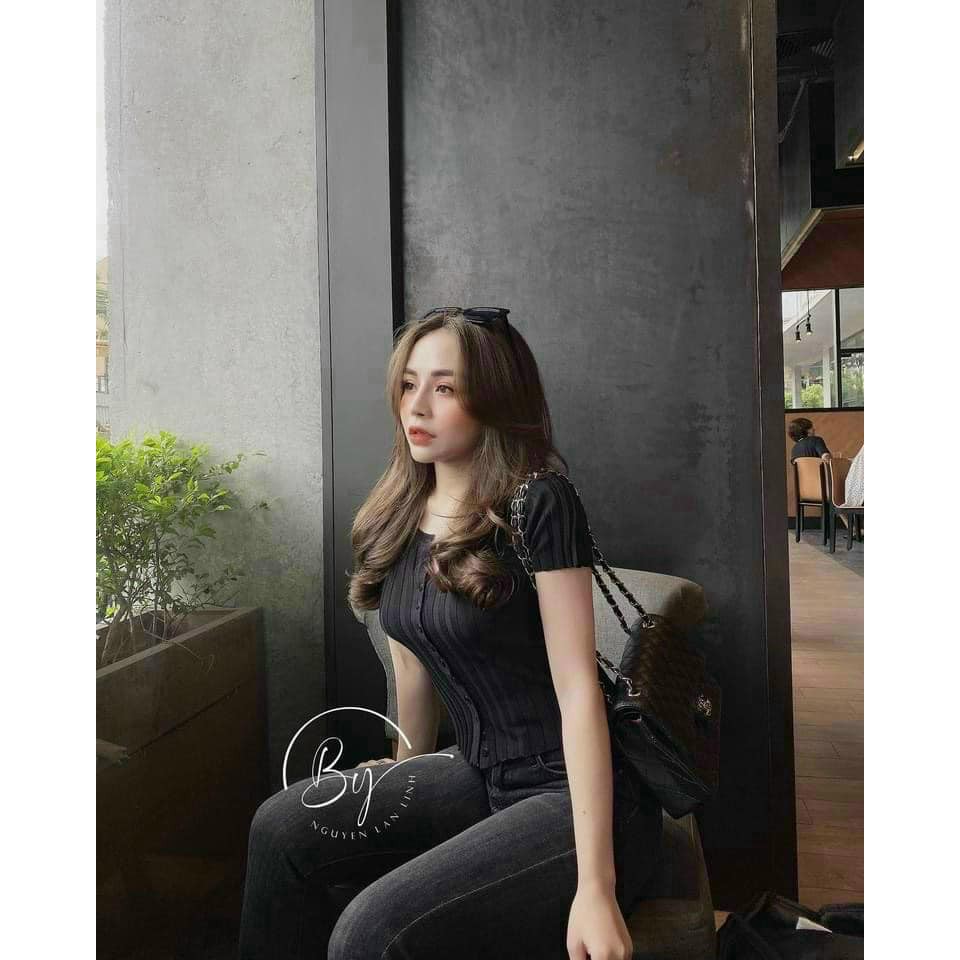 Áo len cổ tròn CÀI CÚC xinh(kèm ảnh thật,video)