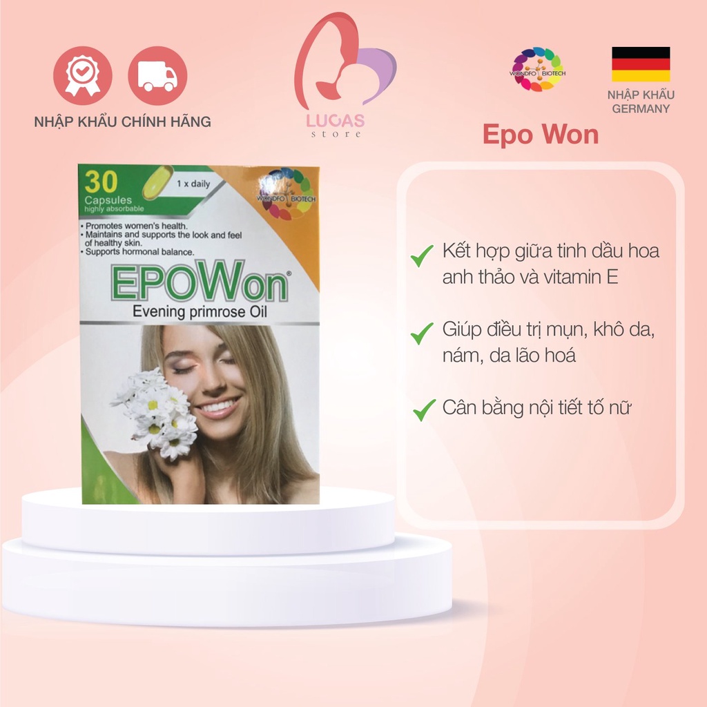 Viên Bổ Sung Nội Tiết Tố Nữ Làm Đẹp Da EPO WON 30 Viên - TP021