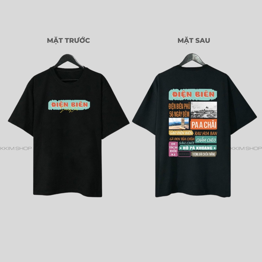 Áo thun tay lỡ ĐIỆN BIÊN, Áo phông 63 tỉnh thành Form rộng oversize, chất liệu Cotton KKIMSHOP