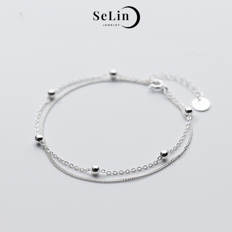 Lắc tay bạc 925 nữ điểm quả cầu, đơn gản SELIN JEWELRY - 0004