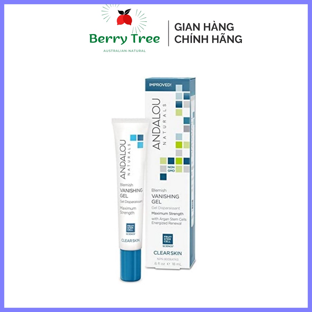 Andalou Gel Ngừa Mụn Và Che Khuyết Điểm Clear Skin Blemish Vanishing Gel 18ml (BR)