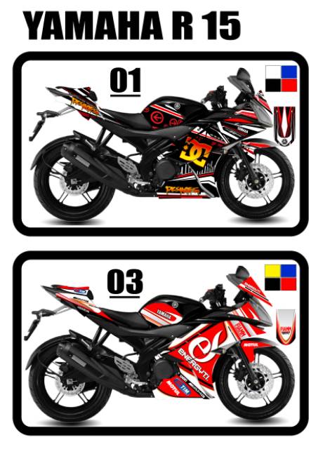 Sticker Dán Trang Trí Xe Hơi Yamaha R 15 2014 2015 2016 2017 / Variation R15 / Yamaha / R 15