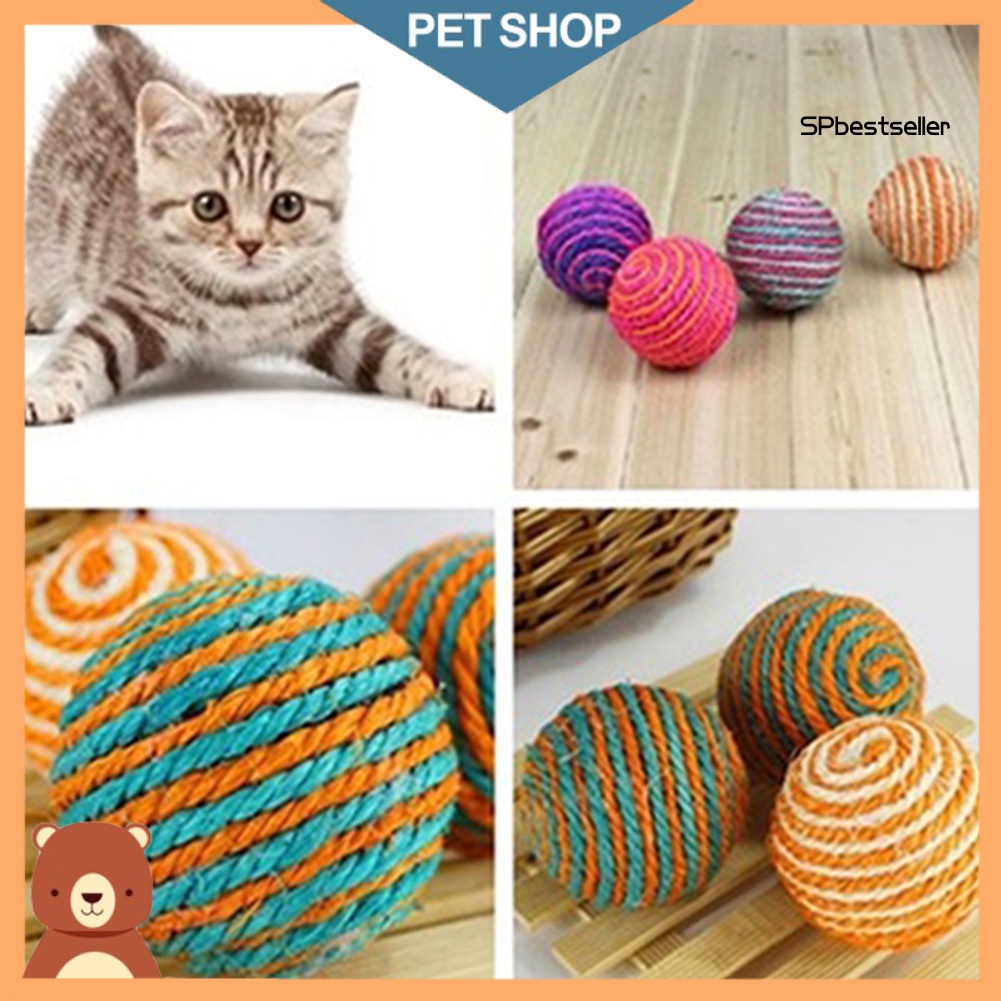 Đồ chơi quả bóng bện dây thừng dành cho mèo