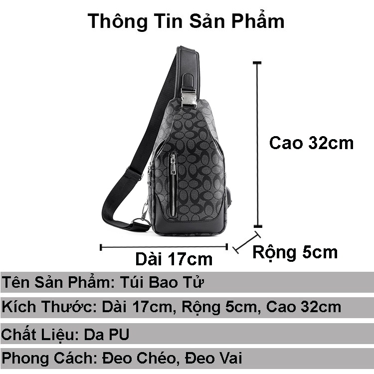 Túi đeo chéo lv nam nữ đẹp RIKY túi bao tử nam nữ phong cách thời trang đeo vai unisex