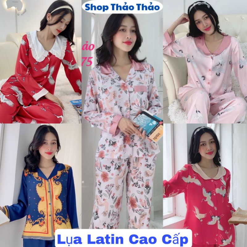 Đồ Bộ Pijama Lụa Latin Cao Cấp Siêu Mềm Mượt Quần Dài Tay Dài Size L XL 2XL Giảm 10K Đơn 200K