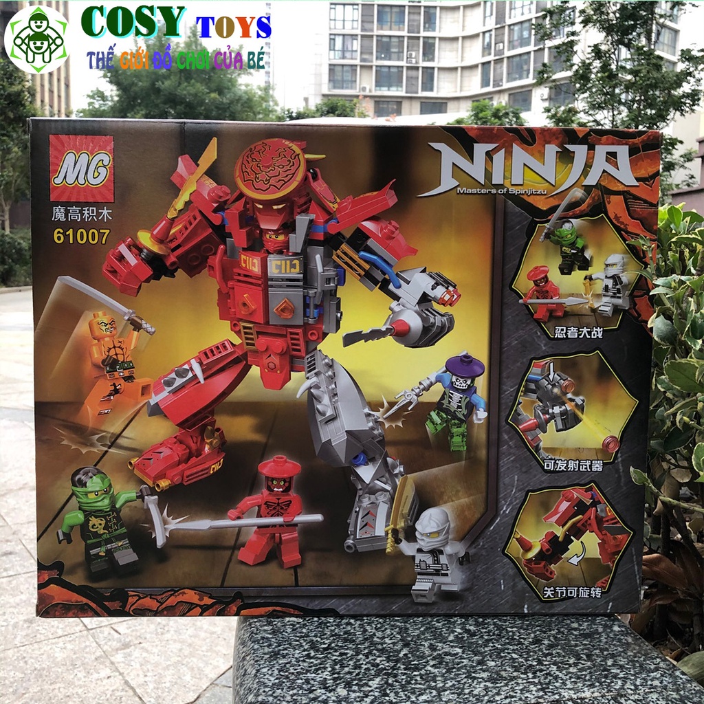 Đồ chơi lắp ghép xếp hình Ninjago chiến đấu với robot Ninja size lớn mẫu mới với hơn 400 pics