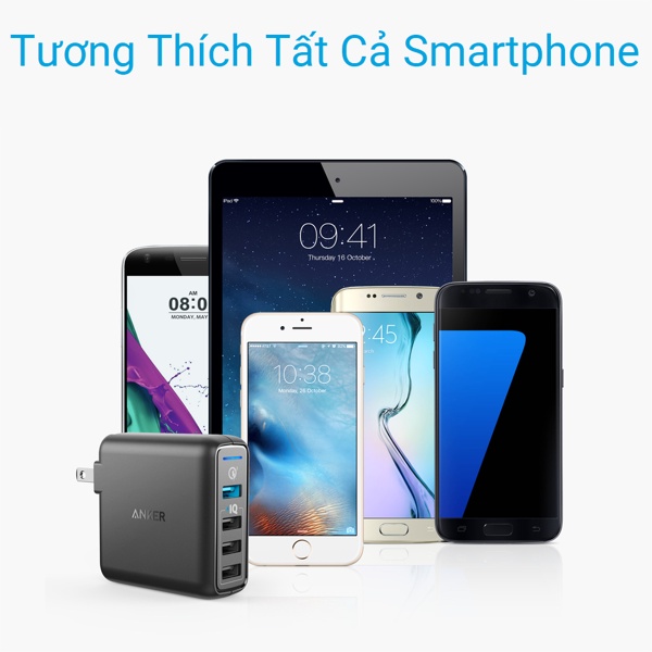 Cốc Sạc Anker 4 cổng 43.5W Quick charge 3.0 A2040