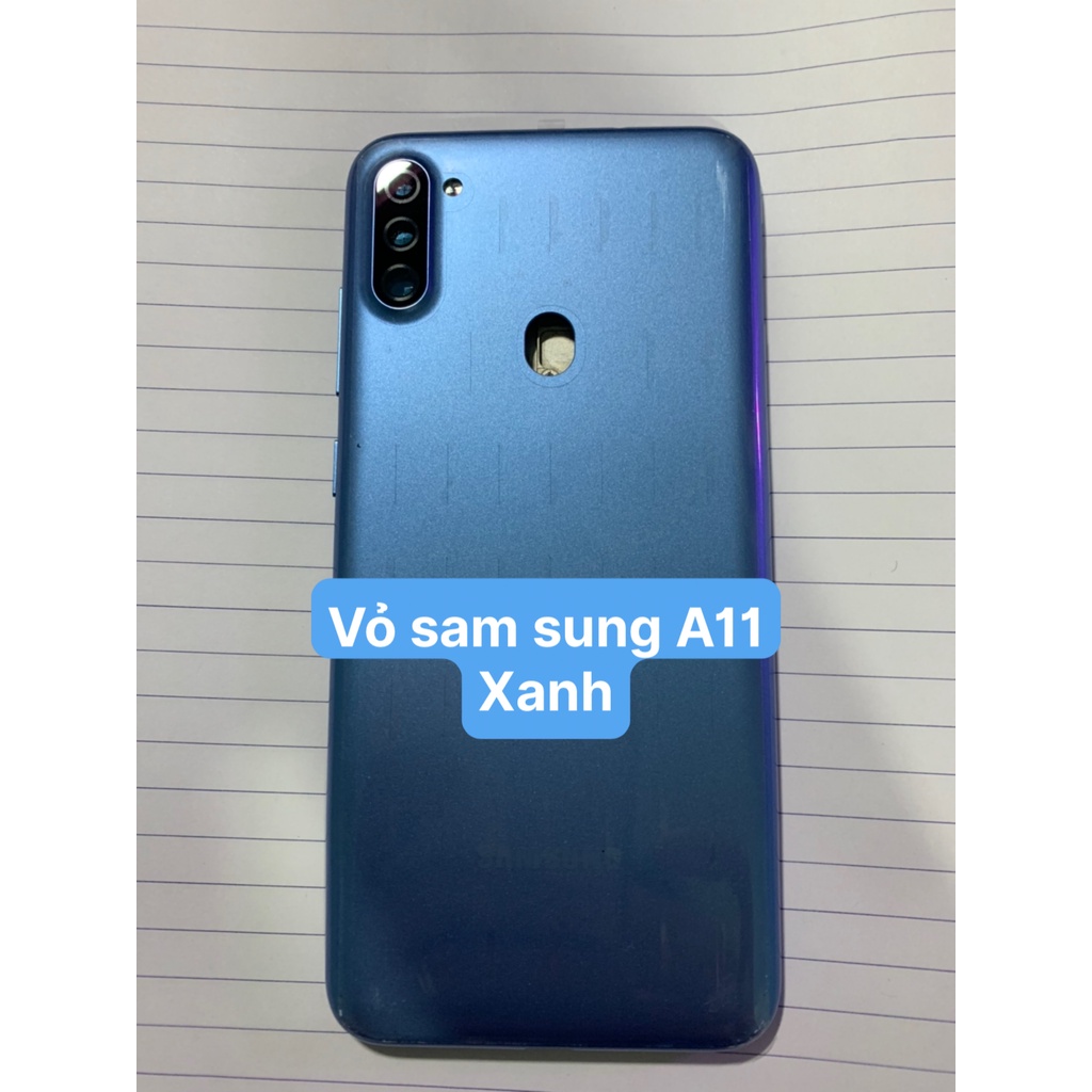 Bộ vỏ zin samsung A11 - (gồm lưng, sườn, xương, phím, kính camera)