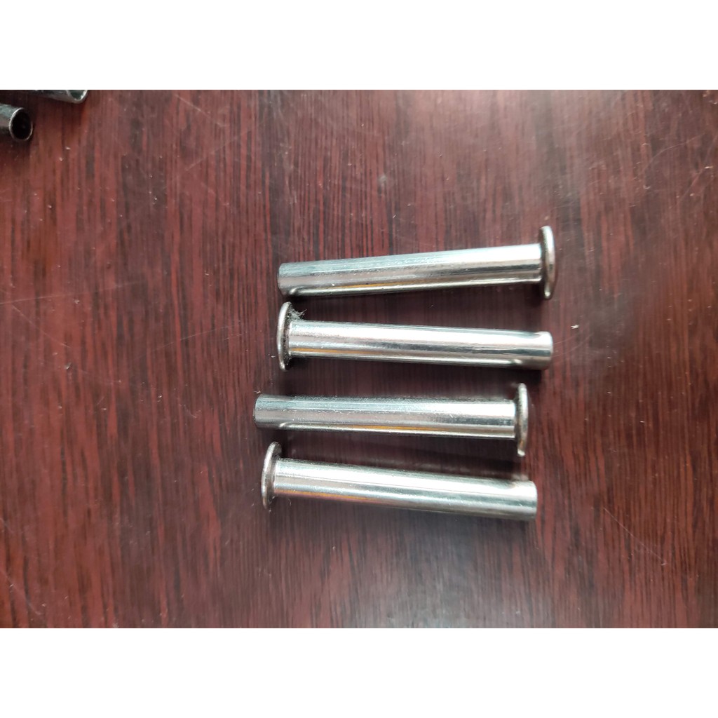 Bộ trục đinh tán 4 chiếc dùng để thay thế bánh xe kép vali du lịch, bánh xe đơn các loại vali nhựa vali vải