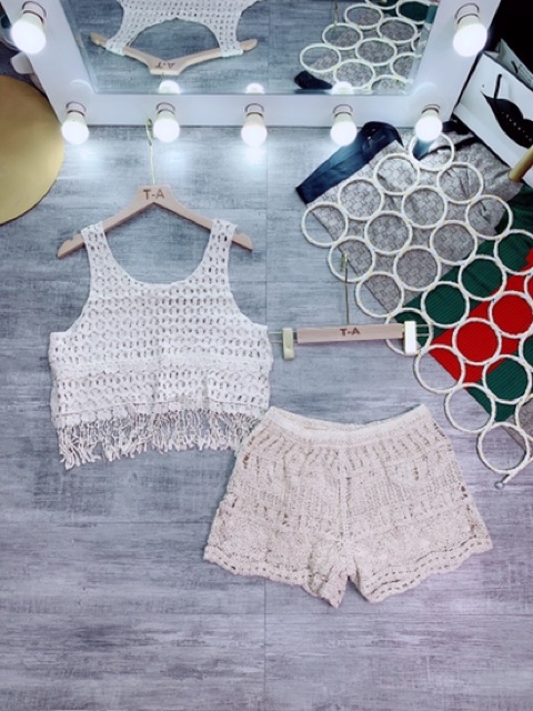 Bộ quần áo đan lưới tua rua đi biển Quảng Châu | BigBuy360 - bigbuy360.vn