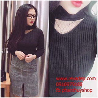 Áo len phối lưới hàng đẹp