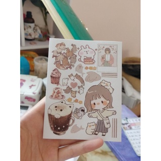 Tấm nhãn dán sticker Cozy chưa cắt sẵn trang trí sổ