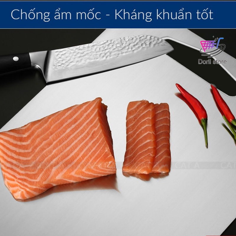Thớt Inox 304 Kháng Khuẩn Cao Cấp, Chống Ẩm Mốc Độc Hại, Không Rỉ Dễ Dàng Vệ Sinh- An Toàn Cho Sức Khỏe