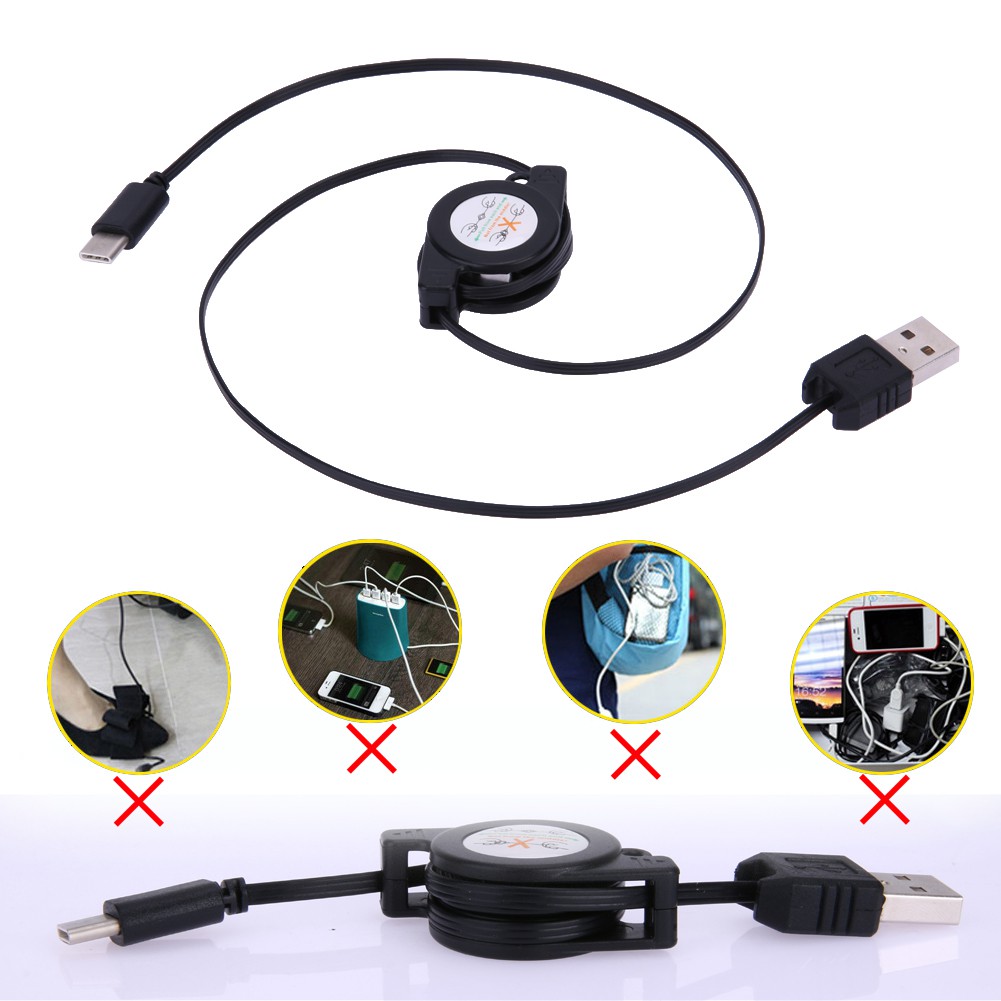 Dây Cáp Sạc Usb Type C 3.1 Có Thể Rút Gọn Tiện Dụng