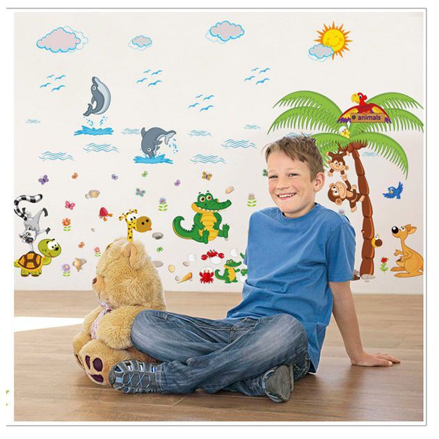 Decal dán tường Vườn thú nhỏ 8 - Đại dương - DB072
