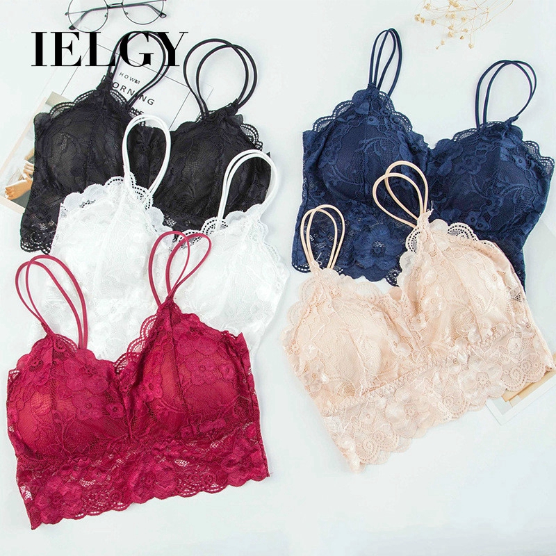 IELGY    Áo Lót Ống Ren Hoa Hướng Dương Lưng Đẹp